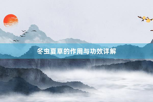冬虫夏草的作用与功效详解