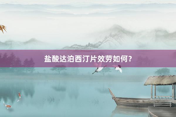 盐酸达泊西汀片效劳如何？